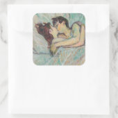 Sticker Carré Toulouse-Lautrec - En Lit, Baiser (Sac)