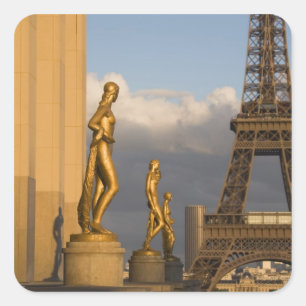 Sticker Carré Tour Eiffel depuis le Palais de Chaillot, Paris,