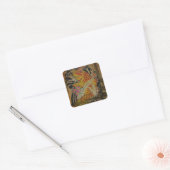 Sticker Carré tour eiffel rustique tatouage japonais koi poisson (Enveloppe)