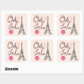 Sticker Carré Tour Eiffel tiré par la main (Feuille)