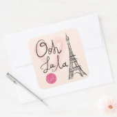 Sticker Carré Tour Eiffel tiré par la main (Enveloppe)