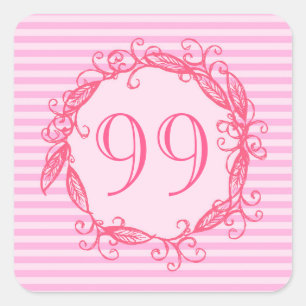 Sticker Carré Tourbillonnant rose du quatre-vingt-dix-neuvième