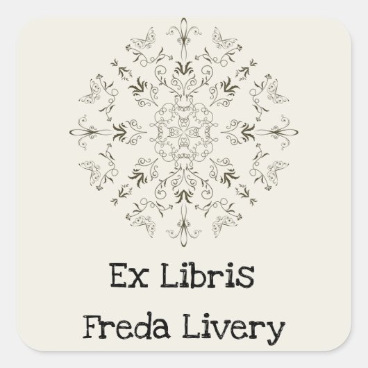 Sticker Carré Tourbillons Anciens Floraison Classique (Devant)