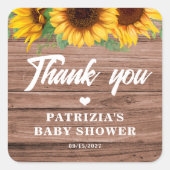 Sticker Carré Tournesol automne | BABY SHOWER (Devant)