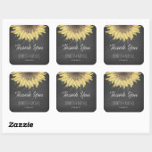 Sticker Carré Tournesol Chalkboard Russe Mariage Merci (Feuille)