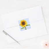 Sticker Carré Tournesol Jaune Floral, Amour Fleur (Enveloppe)