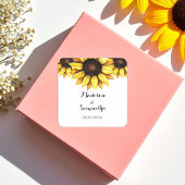 Sticker Carré Tournesol mariage jaune