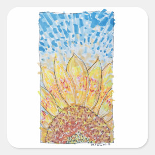 Sticker Carré Tournesol Radiant Bloom