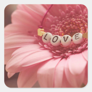 Sticker Carré Tournesol romantique