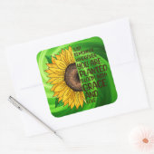 Sticker Carré Tournesol tiré à la main et citation (Enveloppe)