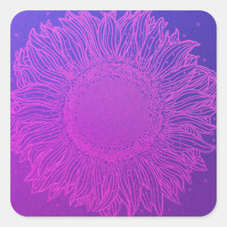 Sticker Carré Tournesol violet majestueux