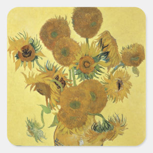 Sticker Carré Tournesols de Vincent van Gogh , 1888