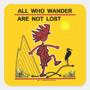 Sticker Carré Tous ce qui errent et rêvent