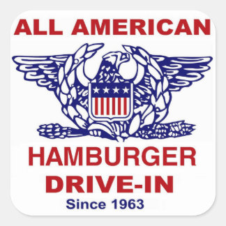 Sticker Carré TOUS LES HAMBURGERS AMÉRICAINS À L'ENTRÉE DE Massa