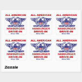 Sticker Carré TOUS LES HAMBURGERS AMÉRICAINS À L'ENTRÉE DE Massa (Feuille)