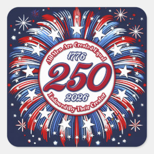 Sticker Carré Tous les hommes sont créés égaux Graphique Feu d'a