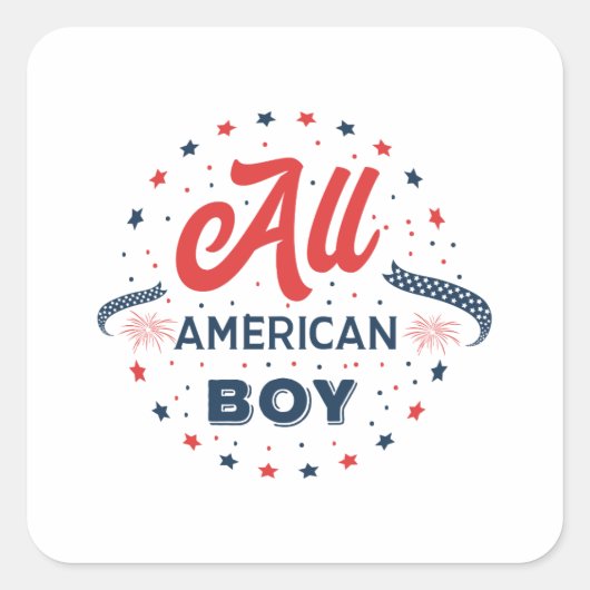 Sticker Carré Tous les pattes American Boy (Devant)