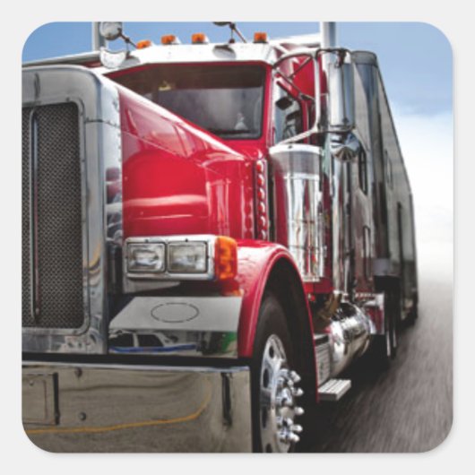 Sticker Carré Tous les Trucker américains (Devant)