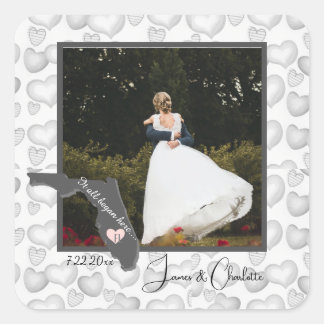 Sticker Carré Tout a commencé ici, Floride, couple photo,