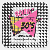 Sticker Carré TOUT âge 90s plaid houndstooth fête d'anniversaire (Devant)