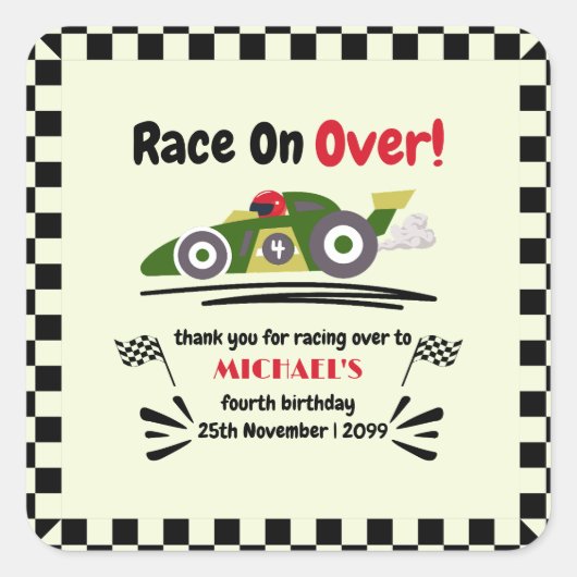 Sticker Carré Tout âge Anniversaire Prêt Ensemble Devenez écolo  (Devant)