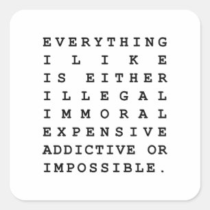 Sticker Carré Tout ce que j'aime