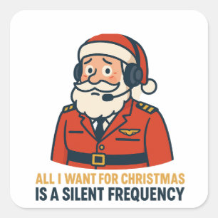 Sticker Carré Tout ce que je veux pour Noël est une fréquence cl
