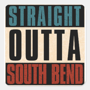 Sticker Carré Tout droit de South Bend Indiana IN