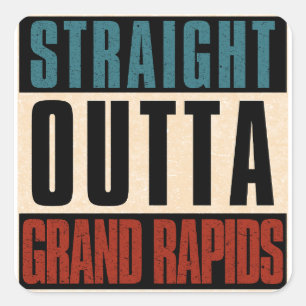 Sticker Carré Tout droit sorti de Grand Rapids Michigan MI