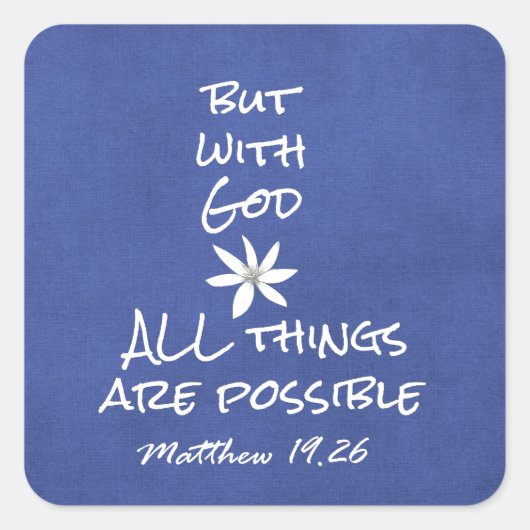 Sticker Carré Tout est possible Bible Verse (Devant)