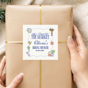 Sticker Carré Tout frais débarqués Salle de fête pour la future 