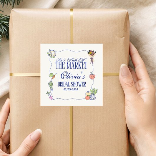 Sticker Carré Tout frais débarqués Salle de fête pour la future 