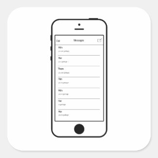 STICKER CARRÉ TOUT LE MONDE PENSE QUE VOUS ÊTES GARBAGE SMS STIC