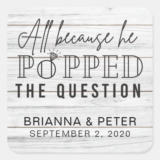 Sticker Carré Tout Parce Qu'Il A Populé La Question Faveur Maria (Devant)