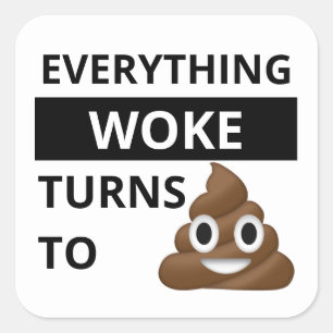 Sticker Carré TOUT SE RÉVEILLE À S# ! T (poop emoji)