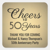 Sticker Carré Toute célébration d'anniversaire Faux Feuille méta (Devant)