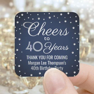 Sticker Carré Toute fête d'anniversaire Félicitations Confettis 