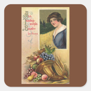 Sticker Carré Toute la générosité de Thanksgiving Soit mince