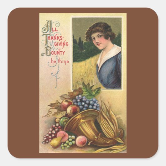 Sticker Carré Toute la générosité de Thanksgiving Soit mince (Devant)