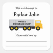 Sticker Carré Tracteur Trailer Camion plaque pour enfants (Devant)