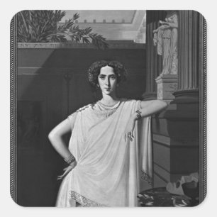 Sticker Carré Tragédie ou, portrait de Rachel, c.1854