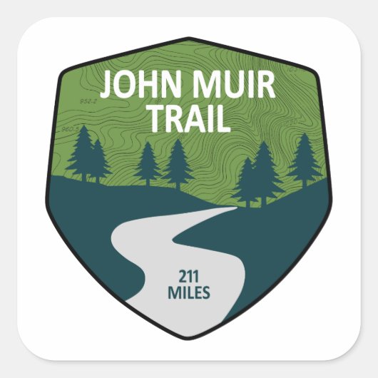 Sticker Carré Trail John Muir (Devant)