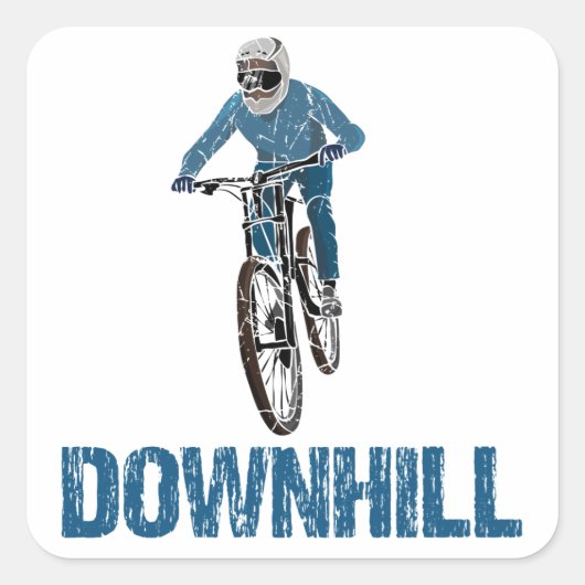 Sticker Carré Trail Mountain Biker Downhill (Devant)