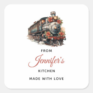 Sticker Carré Train à vapeur vintage Cuisine traditionnelle de N