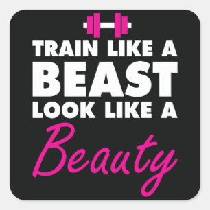Sticker Carré Train Comme Une Bête, Comme Une Beauté