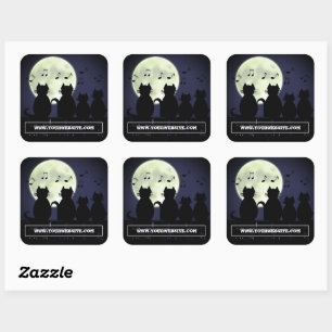 Sticker Carré traiteur, Chats au clair de lune.