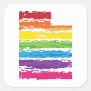 Sticker Carré traits de couleur utah