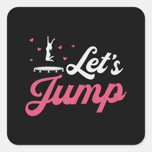 Sticker Carré Trampoline Jump Gymnaste Funny Trampolining (Devant)