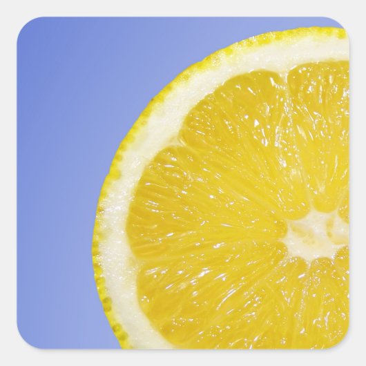 Sticker Carré Tranche de citron juteuse (Devant)