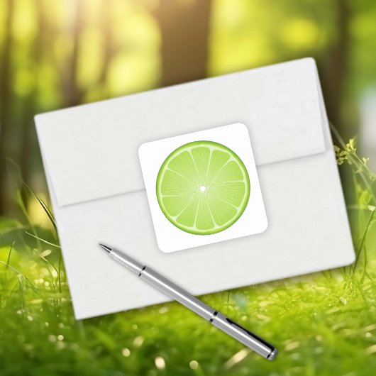 Sticker Carré Tranche de citron vert